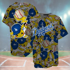 MLB x Pokemon Pikachu LA Dodgers Custom Baseball Jersey - NL1327625