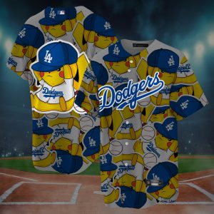 MLB x Pokemon Pikachu LA Dodgers Custom Baseball Jersey - NL1227625