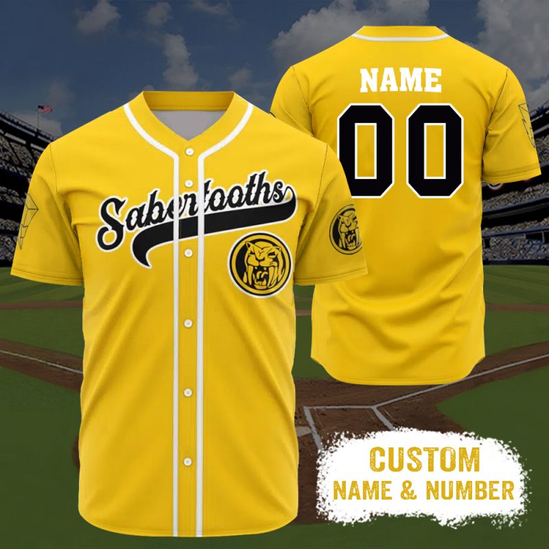 MMPR x MLB Yellow Ranger Custom Baseball Jersey - NL57725