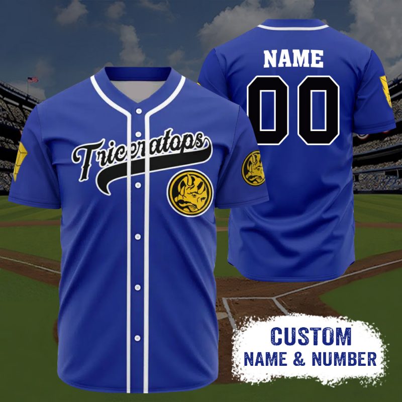 MMPR x MLB Blue Ranger Custom Baseball Jersey - NL27725