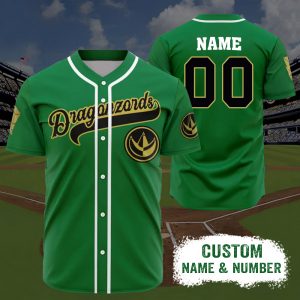 MMPR x MLB Green Ranger Custom Baseball Jersey - NL47725