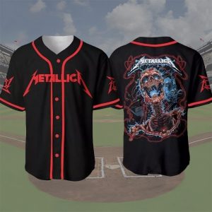 MLB x Metallica Skull Rock Heavy Metal Band Custom Baseball Jersey - NL157725