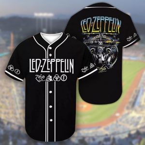 MLB x Led Zeppelin Skull Rock Heavy Metal Band Custom Baseball Jersey - NL28725
