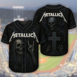 MLB x Metallica Skull Rock Heavy Metal Band Custom Baseball Jersey - NL147725