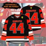 Ferrari F1 Racing Car Lewis Hamilton Number 44 Custom Hockey Jersey - NL325725
