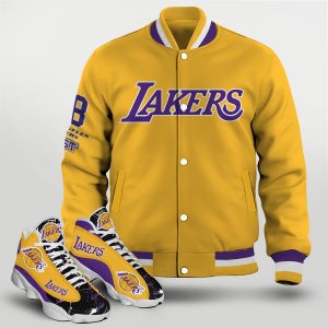 Los Angeles Lakers Varsity Jacket & Ạ13 Sneaker Set - XX1305030