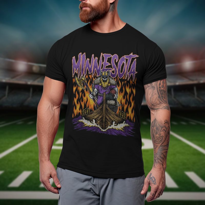 Viking Minnesota Football Shirt, Graphic Tees, Skeleton Shirt, Merch Tee, Gift Shirt, Bootleg Shirt, Rams, Vintage Shirt, NFL - NL7220625
