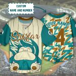 MLB Baseball x Pokemon Snorlax Custom Baseball Shirt - NL127625
