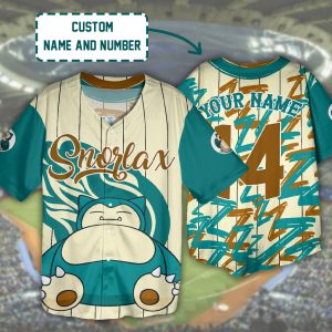 MLB Baseball x Pokemon Snorlax Custom Baseball Shirt - NL127625