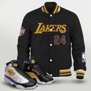 Los Angeles Lakers Varsity Jacket & Ạ13 Sneaker Set - XX1305031