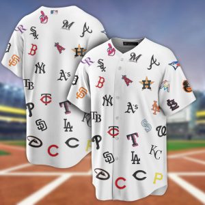 All Team MLB Logo Custom Baseball Jersey - NL67425
