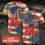 MLB x USA Flag LA Dodgers Custom Baseball Shirt - NL526625
