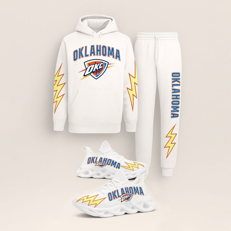Oklahoma City Thunder Hoodie, Sweatpants & Sneaker Custom Set - XX210504