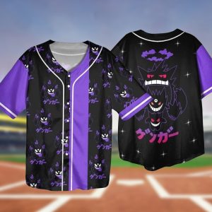 MLB x Pokemon Gengar Evolution Custom Baseball Jersey Shirt - NL128625