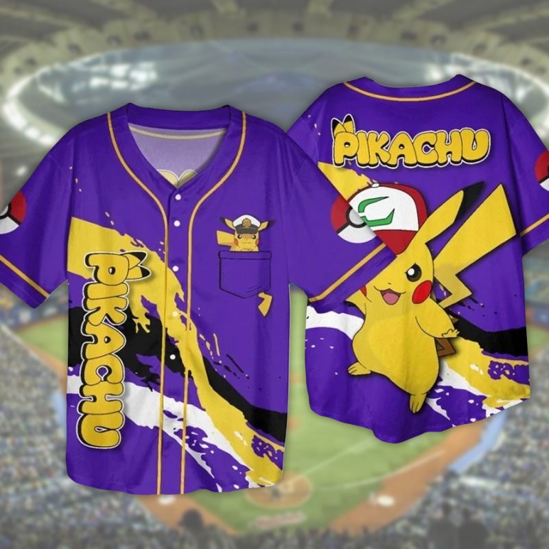 MLB x Pokemon Pikachu Custom Baseball Jersey Shirt - NL328625