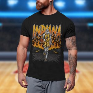 Indiana Basketball Art Shirt - Graphic Tees - Skeleton Shirt - Vintage - Indiana Shirt - Bootleg - Streetwear - Fan Merch T-shirt - NL0625