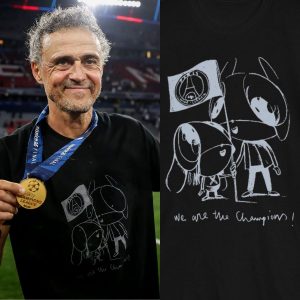 Luis Enrique Wearing Xana We Are The Champion PSG Paris Saint Germain Shirts  - XX010601