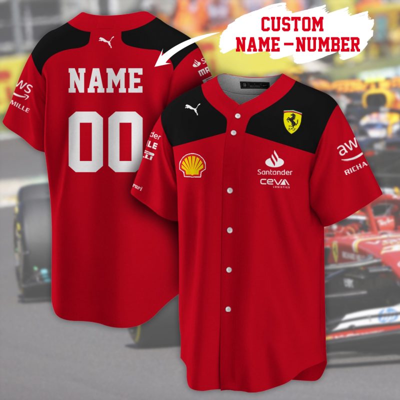 MLB x F1 Ferarri Sport Car Racing Custom Baseball Jersey - NL127725