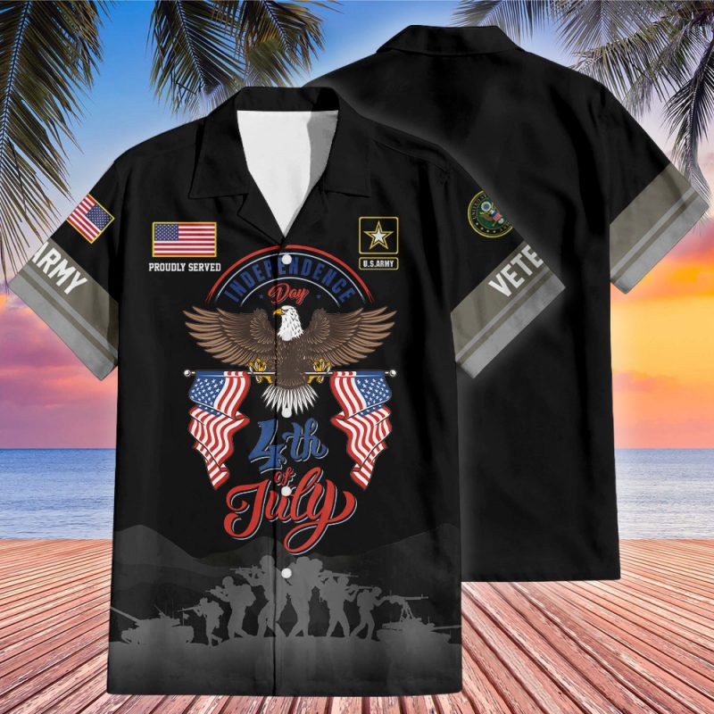 Premium US Veterans Hawaiian Shirt, Gifts For US Veterans, Gifts On Father's Day, Armed Forces Day, Veterans Day, Independence Day Gift Hawaiian Shirt - NL1025