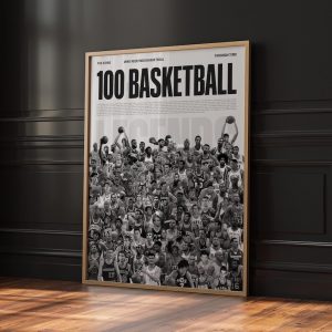 The Icons, 100 Basketball, The Greatest Of All Time Metal Frame Poster, NBA Gift, Motivational Gift, Sports Wall Art, Wall Poster, Gift For Him - NL1225