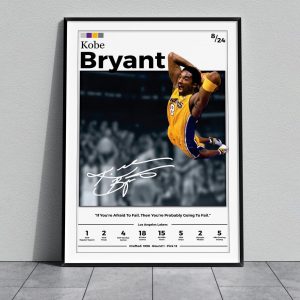 Kobe Bryant, LA Lakers, Metal Frame Poster, NBA Gift, Motivational Gift, Sports Wall Art, Wall Poster, Gift For Him - NL1325