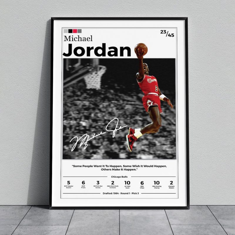 Michael Jordan, Chicago Bulls, The GOAT Metal Frame Poster, NBA Gift, Motivational Gift, Sports Wall Art, Wall Poster, Gift For Him - NL1425
