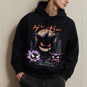 Pokemon Kaiju Gengar Ghost Type Japanese Anime, Evolution Pokemon Custom T-shirt Hoodie - NL1725