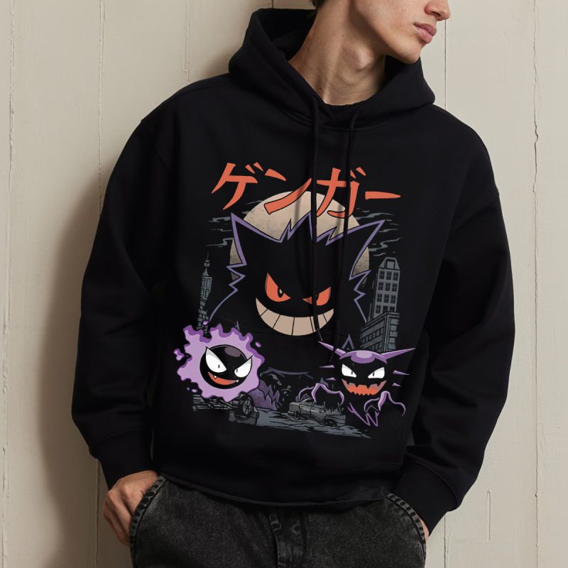 Pokemon Kaiju Gengar Ghost Type Japanese Anime, Evolution Pokemon Custom T-shirt Hoodie - NL1725