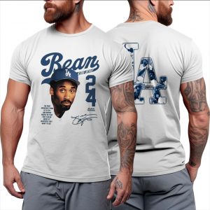 Kobe "BEAN" Bryant Double Sided T-Shirt, Kobe Los Angeles Basketball Baseball 90's Graphic Streetwear T-Shirt - NL619625