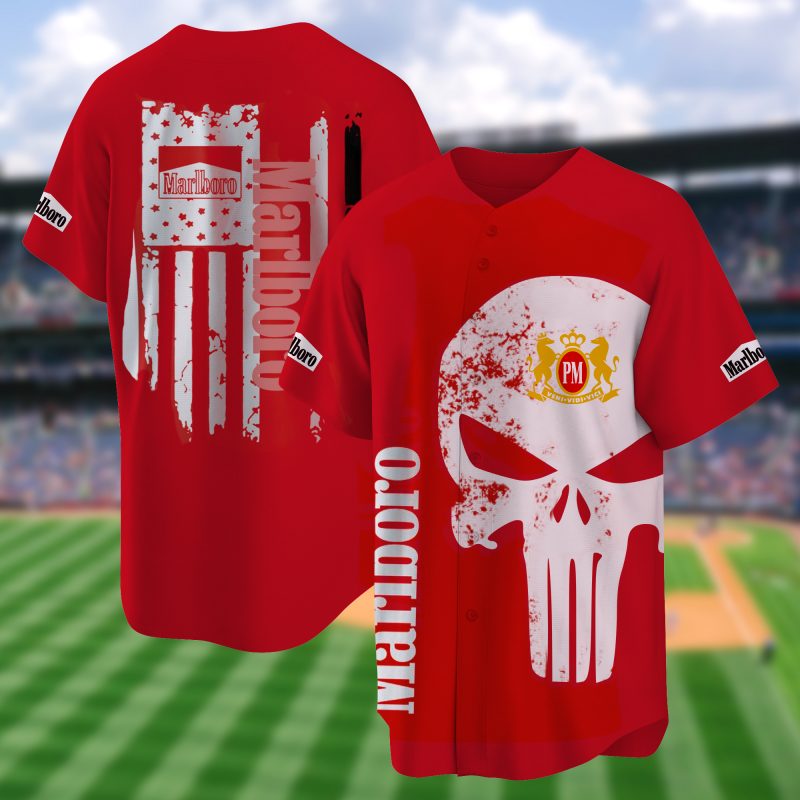Skull Punisher Marlboro Baseball Jersey - NL716725