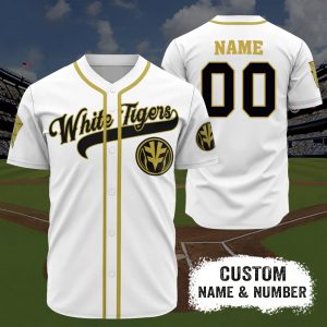MMPR x MLB White Ranger Custom Baseball Jersey - NL87725