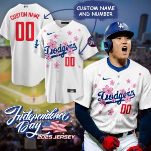 MLB Los Angeles Dodgers Japanese Sakura Mix Inspired Baseball Shirt - NL1018625