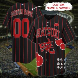 Movie Naruto Akatsuki Clan x MLB Custom Baseball Jersey - NL558725