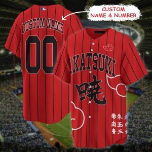 Movie Naruto Akatsuki Clan x MLB Custom Baseball Jersey - NL48725