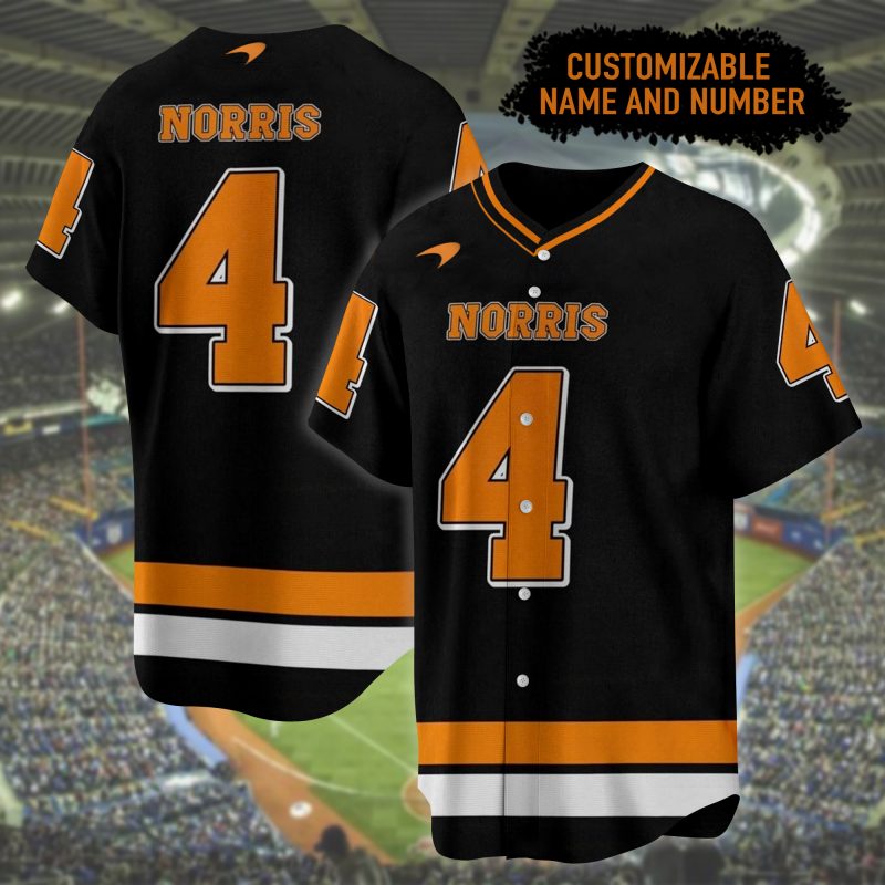 F1 McLaren Lando Norris Number 4 Custom Baseball Jersey - NL128725