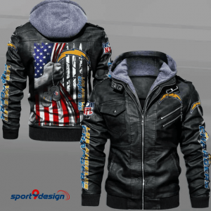 Los Angeles Chargers Leather Hood Jacket - XX051450