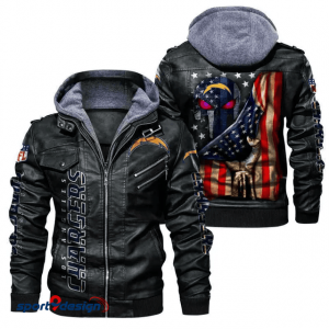 Los Angeles Chargers Leather Hood Jacket - XX051448