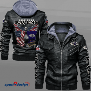 Baltimore Ravens Leather Hood Jacket - XX051397