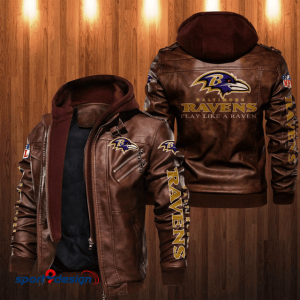 Baltimore Ravens Leather Hood Jacket - XX051396