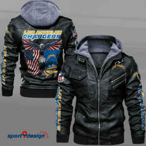 Los Angeles Chargers Leather Hood Jacket - XX051444