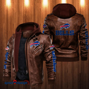 Buffalo Bills Leather Hood Jacket  - XX051358