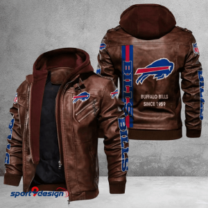 Buffalo Bills Leather Hood Jacket  - XX051356
