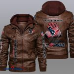 Houston Texans Leather Hood Jacket - XX051406