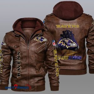 Baltimore Ravens Leather Hood Jacket - XX051390