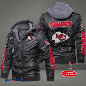 Kansas City Chiefs Leather Hood Jacket - XX051301