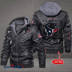 Houston Texans Leather Hood Jacket - XX051401