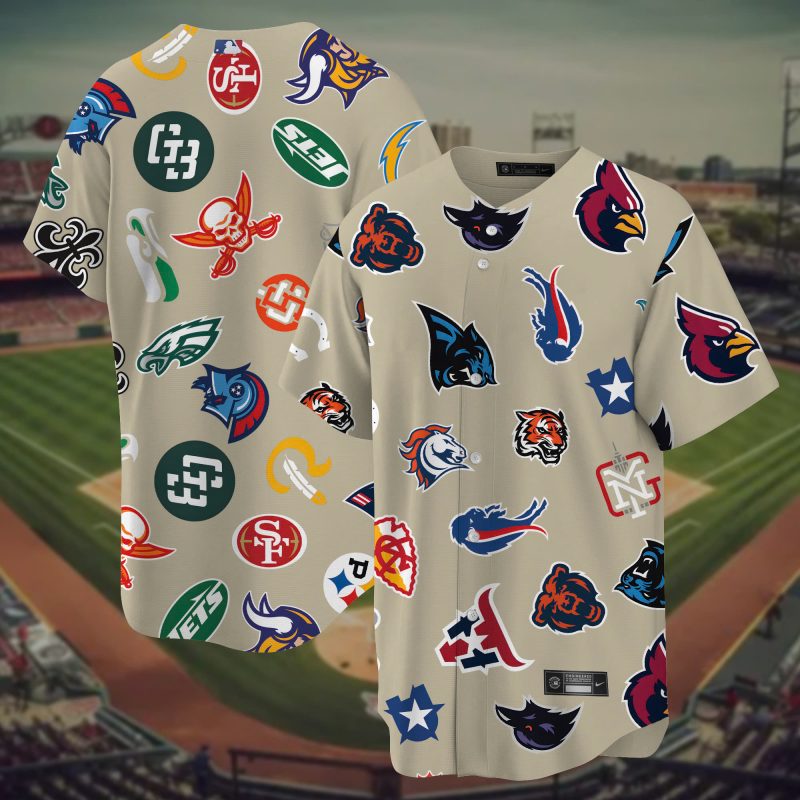 All Team NFL Logo Custom Baseball Jersey - NL231725